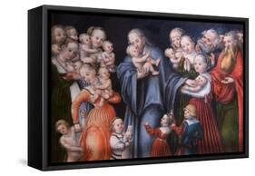 Christ Blessing the Children-Lucas Cranach the Elder-Framed Stretched Canvas