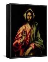 Christ Blessing-El Greco-Framed Stretched Canvas
