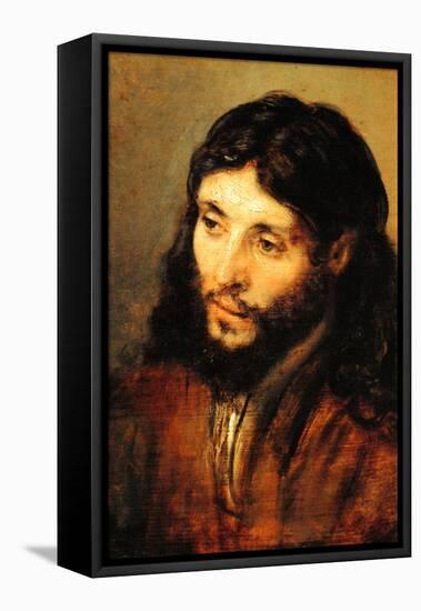 Christ by Rembrandt-Rembrandt van Rijn-Framed Stretched Canvas