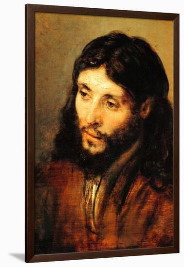 Christ by Rembrandt-Rembrandt van Rijn-Framed Art Print