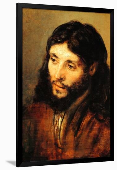 Christ by Rembrandt-Rembrandt van Rijn-Framed Art Print