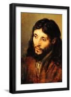 Christ by Rembrandt-Rembrandt van Rijn-Framed Art Print