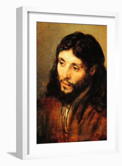 Christ by Rembrandt-Rembrandt van Rijn-Framed Art Print