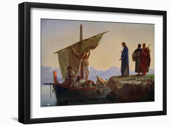 Christ Calling the Apostles James and John, 1869-Edward Armitage-Framed Premium Giclee Print