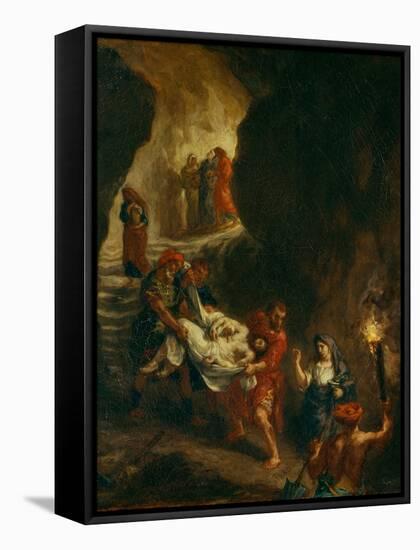 Christ Carried Down to the Tomb-Eugene Delacroix-Framed Stretched Canvas