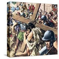 Christ Carrying His Cross-Jack Hayes-Stretched Canvas