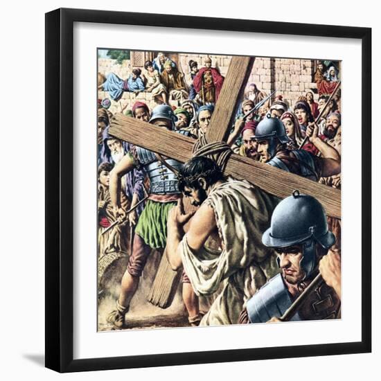 Christ Carrying His Cross-Jack Hayes-Framed Giclee Print