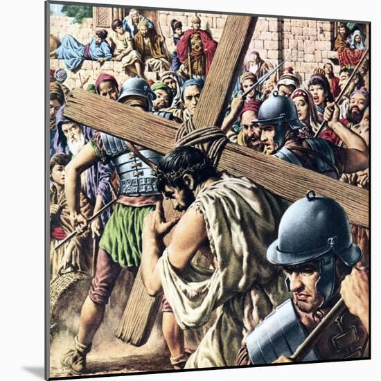 Christ Carrying His Cross-Jack Hayes-Mounted Giclee Print