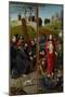 Christ Carrying the Cross, with the Crucifixion; The Resurrection, with Pilgrims of Emmaus, 1510-Gerard David-Mounted Giclee Print