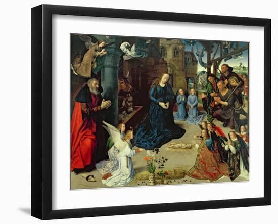 Christ Child Adored by Angels, Central Panel of the Portinari Altarpiece, c.1479-Hugo van der Goes-Framed Giclee Print