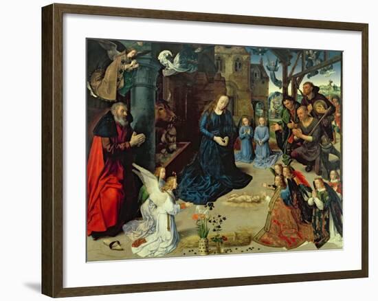 Christ Child Adored by Angels, Central Panel of the Portinari Altarpiece, c.1479-Hugo van der Goes-Framed Giclee Print