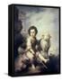 Christ Child as Shepherd-Bartolome Esteban Murillo-Framed Stretched Canvas