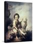 Christ Child as Shepherd-Bartolome Esteban Murillo-Stretched Canvas