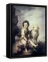 Christ Child as Shepherd-Bartolome Esteban Murillo-Framed Stretched Canvas