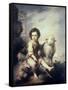 Christ Child as Shepherd-Bartolome Esteban Murillo-Framed Stretched Canvas