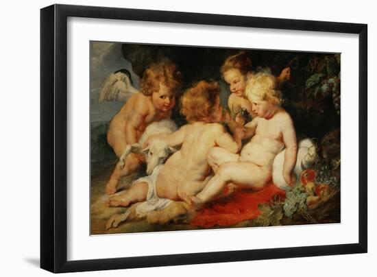 Christ Child with Saint John and Two Angels, 1615/20-Peter Paul Rubens-Framed Giclee Print