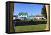 Christ Church Cathedral Green and Houses-Eleanor-Framed Stretched Canvas