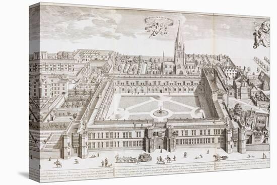 Christ Church College, Oxford, from 'Oxonia Illustrated', Published 1675-David Loggan-Stretched Canvas