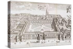 Christ Church College, Oxford, from 'Oxonia Illustrated', Published 1675-David Loggan-Stretched Canvas