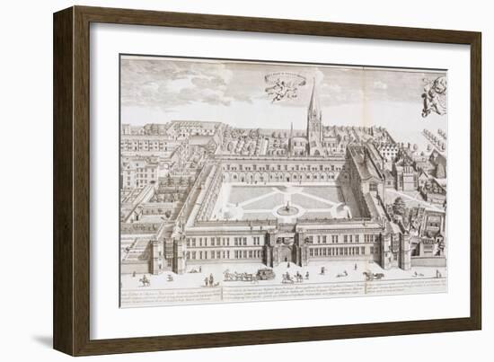 Christ Church College, Oxford, from 'Oxonia Illustrated', Published 1675-David Loggan-Framed Giclee Print