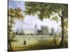 Christ Church from Merton Fields, Oxford-Richard Bankes Harraden-Stretched Canvas