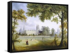 Christ Church from Merton Fields, Oxford-Richard Bankes Harraden-Framed Stretched Canvas