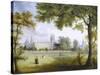 Christ Church from Merton Fields, Oxford-Richard Bankes Harraden-Stretched Canvas