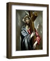 Christ Clasping the Cross, Ca. 1602-El Greco-Framed Giclee Print