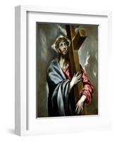 Christ Clasping the Cross, Ca. 1602-El Greco-Framed Giclee Print