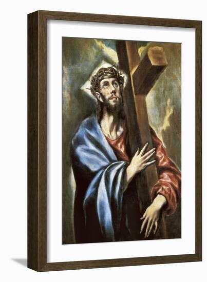 Christ Clasping the Cross-El Greco-Framed Art Print