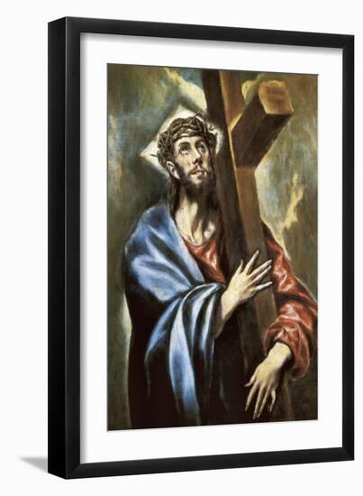 Christ Clasping the Cross-El Greco-Framed Art Print