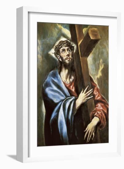 Christ Clasping the Cross-El Greco-Framed Art Print