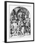 Christ Crowned by Thorns (Engraving)-Martin Schongauer-Framed Giclee Print