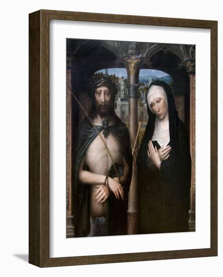 Christ Crowned with Thorns (Ecce Homo), and the Mourning Virgin-Adriaen Isenbrant-Framed Art Print