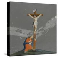 Christ crucifié avec sainte Madeleine-null-Stretched Canvas