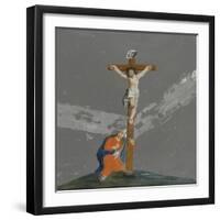 Christ crucifié avec sainte Madeleine-null-Framed Giclee Print