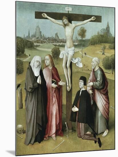 Christ Crucified with Donors and Saints, 1480-1485-Hieronymus Bosch-Mounted Giclee Print