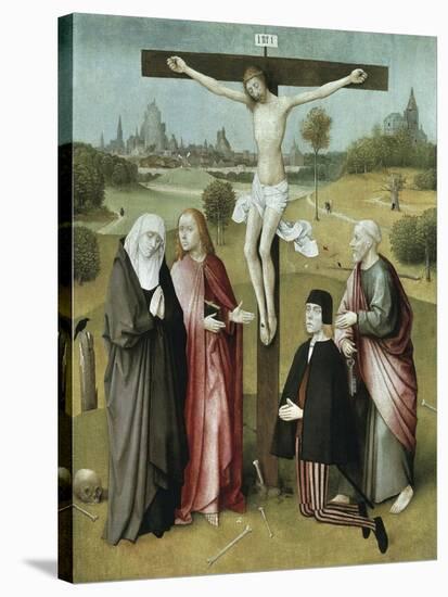 Christ Crucified with Donors and Saints, 1480-1485-Hieronymus Bosch-Stretched Canvas