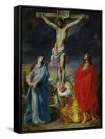 Christ Crucified with the Virgin, Saint John and Mary Magdalene-Sir Anthony Van Dyck-Framed Stretched Canvas