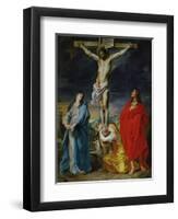 Christ Crucified with the Virgin, Saint John and Mary Magdalene-Sir Anthony Van Dyck-Framed Premium Giclee Print
