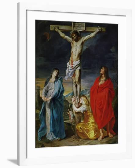 Christ Crucified with the Virgin, Saint John and Mary Magdalene-Sir Anthony Van Dyck-Framed Giclee Print