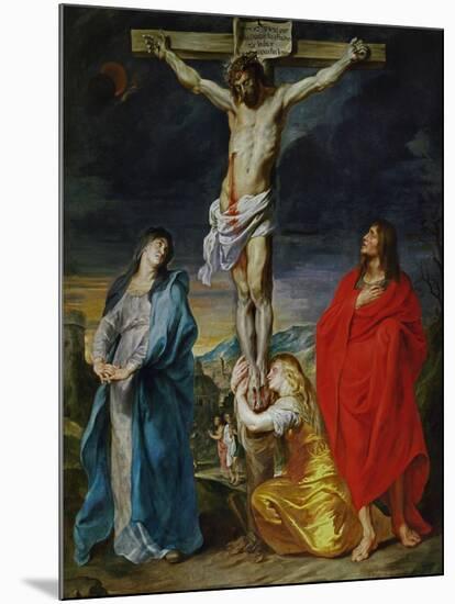 Christ Crucified with the Virgin, Saint John and Mary Magdalene-Sir Anthony Van Dyck-Mounted Giclee Print