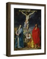 Christ Crucified with the Virgin, Saint John and Mary Magdalene-Sir Anthony Van Dyck-Framed Giclee Print