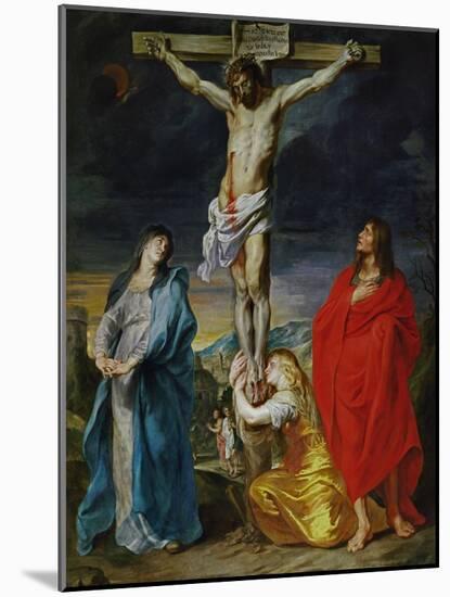 Christ Crucified with the Virgin, Saint John and Mary Magdalene-Sir Anthony Van Dyck-Mounted Giclee Print