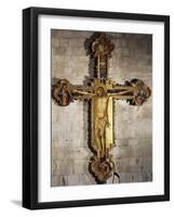 Christ Crucified with Virgin Mary, St. John the Evangelist, God Father, the Holy Spirit, and Donors-Louis Beroud-Framed Giclee Print
