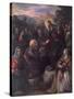 Christ Delivering the Keys to St. Peter with St. Jacinta and St. Justina of Padua-Domenico Tintoretto-Stretched Canvas