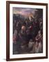 Christ Delivering the Keys to St. Peter with St. Jacinta and St. Justina of Padua-Domenico Tintoretto-Framed Giclee Print