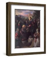 Christ Delivering the Keys to St. Peter with St. Jacinta and St. Justina of Padua-Domenico Tintoretto-Framed Giclee Print