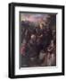 Christ Delivering the Keys to St. Peter with St. Jacinta and St. Justina of Padua-Domenico Tintoretto-Framed Giclee Print