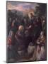 Christ Delivering the Keys to St. Peter with St. Jacinta and St. Justina of Padua-Domenico Tintoretto-Mounted Giclee Print